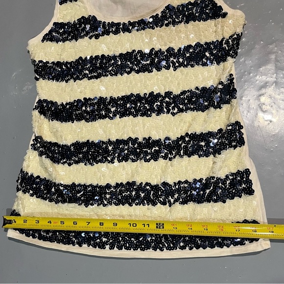 LOFT Navy and White Sequin Tank Top - Picture 5 of 6